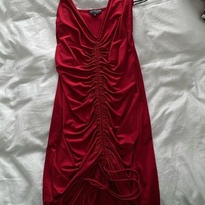 FASHION NOVA RUCHED RED MINI DRESS😍
